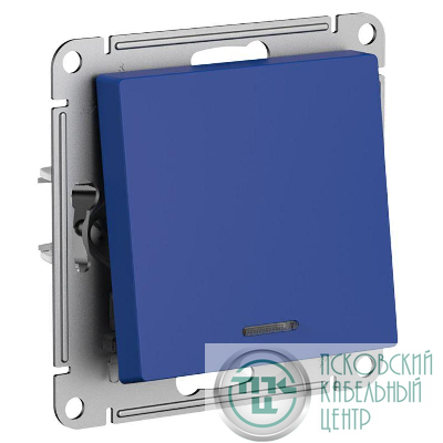 Переключатель 1-кл. AtlasDesign (сх. 6а) 10AX с подсветкой механизм аквамарин SE ATN001163