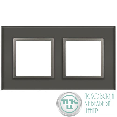 Рамка 2-м Elegance 14-5102-16 для розеток и выключателей стекло титан Эра Б0065835