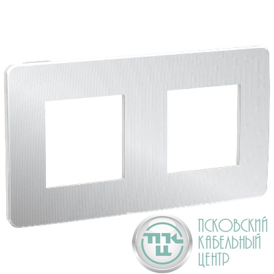 Рамка 2-м UNICA STUDIO хром/бел. SchE NU280455