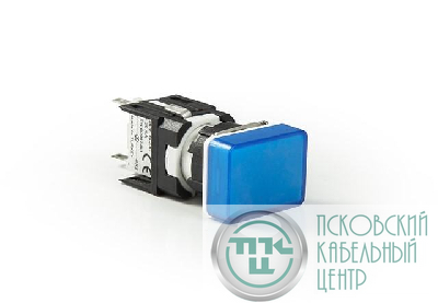 Арматура сигнальная 16мм прямоугольная 12-24 AC/DC син. EMAS D070DXM