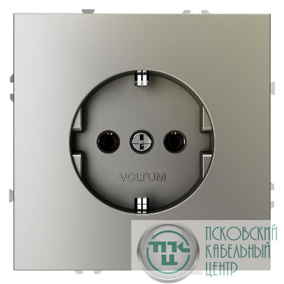 Розетка 1-м СП S70 16А с заземл. механизм шелк Voltum VLS040104