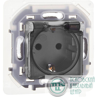 Розетка 1-м СП Inspiria 16А IP44 250В 2P+E защ. шторки с крышкой немецк. стандарт механизм алюм. IEK 673742