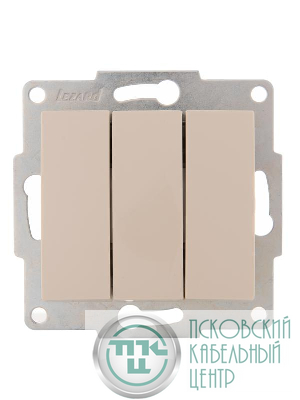 Выключатель 3-кл. 1п СП Karina 10А IP20 механизм крем. LEZARD 707-0388-109