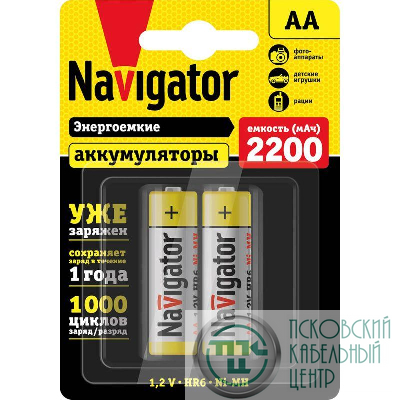Аккумулятор AA/HR6 94 785 NHR-2200-HR6-RTU-BP2 (блист.2шт) Navigator 94785