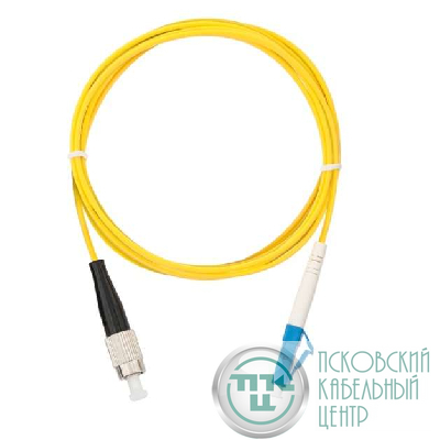 Шнур волоконно-оптический переходной одномодовый 9/125мкм стандарта OS2 FC/UPC-LC/UPC одинарный LSZH нг(A)-HFLTx 2мм желт. 1м NIKOMAX NMF-PC1S2C2-FCU-LCU-001