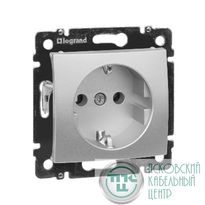 Розетка 1-м СП Valena 16А IP20 с заземл. на винтах механизм алюм. IEK 770120