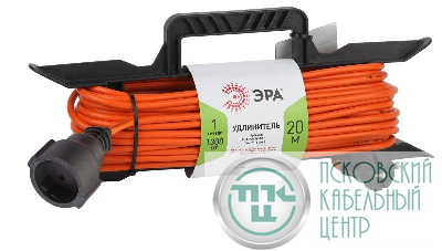 Удлинитель-шнур на рамке 1х20м без заземл. 6А IP20 UFx-1-2х0.75-20m ПВС 2х0.75 Эра Б0046821