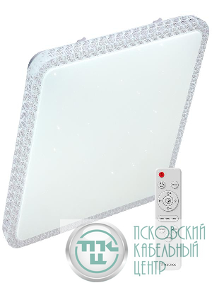 Светильник светодиодный PREMIUM MYSTERY QUADRO 75Вт 230В 3000-6500К 6000лм IP40 530х530х70мм настенно-потолочный управляемый с пультом ДУ КОСМОС KSMystQD75W