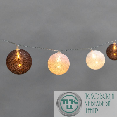 Гирлянда светодиодная "Тайские фонарики "Вельвет" 3.5м 20 LED прозрачный ПВХ питание USB тепл. бел. Neon-Night 304-008