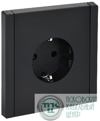 Розетка СП FORTE&PIANO FP115 16А с заземл. защ. шторки винт. крепл. черн. IEK FP-R14-16-K02