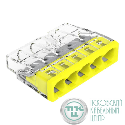 Клемма 5-и проводная 5х(0.5-2.5мм) для распред. коробки (без пасты) (уп.100шт) WAGO 2273-205