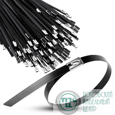 Хомут кабельный 7.9х400 сталь ANSI 304 с покрытием (уп.100шт) TOKOV ELECTRIC TKE-HM304-7.9-400-C/100