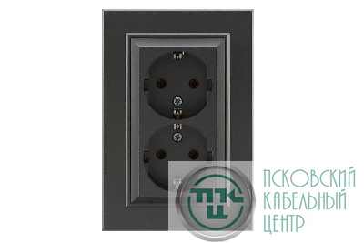 Розетка 2-м СП Karea 16А IP20 с/з дым. металлик Makel 56050082