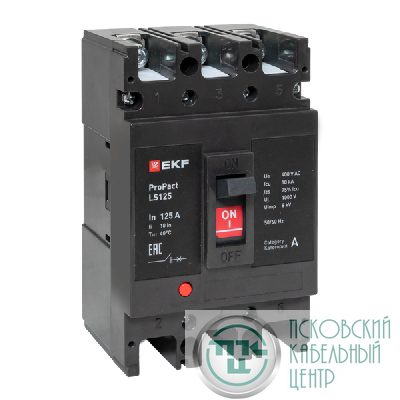 Выключатель автоматический 3п 160А 18кА LS125 ProPact EKF mccb-125-18-3-160-ls