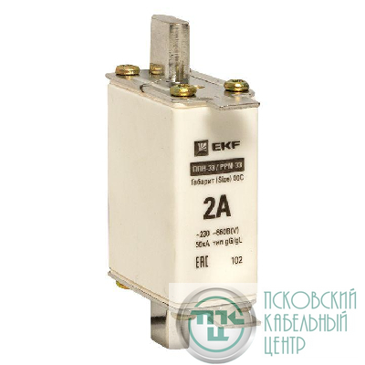 Вставка плавкая ППН-33 100/2А габарит 00C PROxima EKF fus-33/100/2