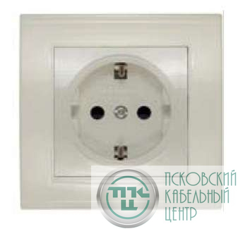 Розетка 1-м СП Бриллиант 16А IP20 с заземл. защ. шторки сл. кость UNIVersal 7948851