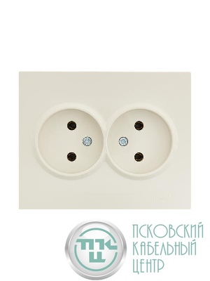 Розетка 2-м СП VESNA без заземл. ПБТ кремов. LEZARD 742-0300-128B