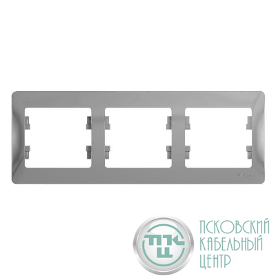 Рамка 3-м Glossa горизонт. алюм. SE GSL000303