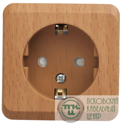 Розетка 1-м ОП Этюд Дача 16А IP20 250В с заземл. защ. шторки бук SE PA16-004T