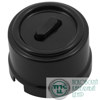 Выключатель 1-кл. ретро ABS-пластик черн. Bironi B1-220-23