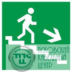 Этикетка самоклеящаяся 150х150мм "Направление к эвакуационному выходу (по лестнице направо вниз)" IEK YPC30-150NEV-LNAPRVN