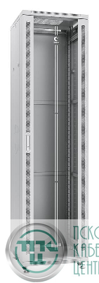 Шкаф монтажный телекоммуникационный напольный SH-05C-47U60/100 19дюйм для распред. и серверн. оборудования 47U 600х1000х2277мм передн. стеклян. и задн. сплошн. метал. двери ручка с замком сер. (RAL 7035) Cabeus 7160c