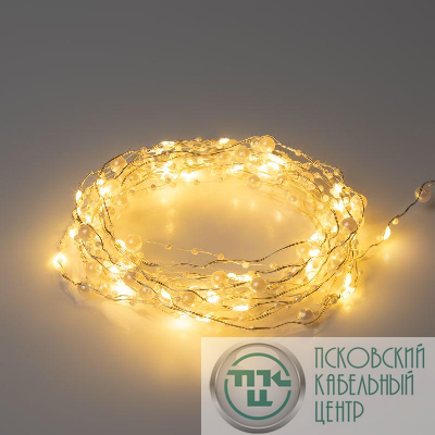 Гирлянда светодиодная Нить Жемчуг 1.9м 20LED тепл. бел. IP20 2хAA (не в компл.) Эра Б0055992