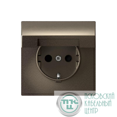 Розетка ArtGallery 16А IP20 с заземл. защ. шторки с крышкой механизм мокко SE GAL000646