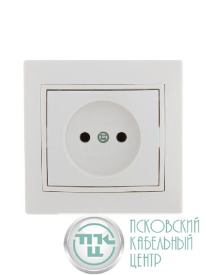 Розетка 1-м СП Mira 16А IP20 без заземл. с бел. вставкой керамика бел. LEZARD 701-0202-121