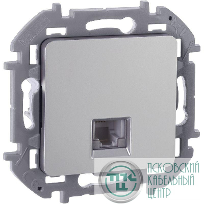 Розетка телефонная Inspiria RJ11 механизм алюм. IEK 673822