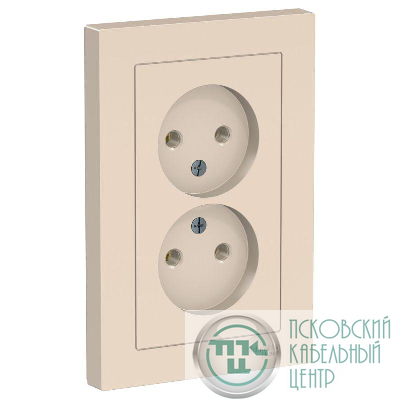 Розетка 2-м СП AtlasDesign 16А IP20 без заземл. в сборе беж. SE ATN000220