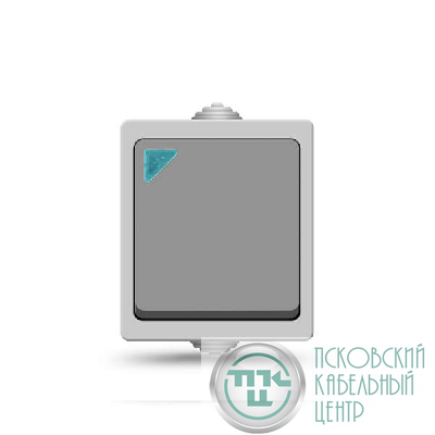 Выключатель 1-кл. Аллегро IP54 с подсветкой сер. UNIVersal 1278