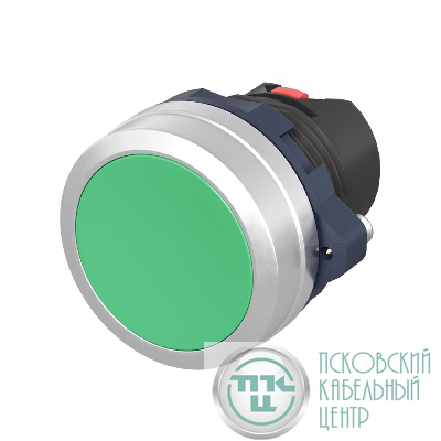 Головка кнопки плоская без фиксации алюм. кольцо зел. DKC M22P-FMGA
