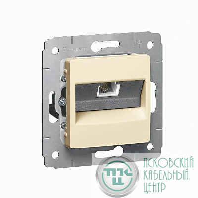 Розетка телефонная 1-м СП Cariva RJ11 4 контакт. механизм сл. кость Leg 773738
