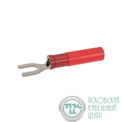 Наконечник вилочный с изолированным фланцем ТУТ для жилы 0.5-1.5кв.мм с отверстием под винт М5 (НВИ-ТУТ) DKC IFCL-1.5-5HS