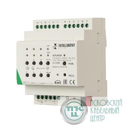 Актуатор KNX-4063-82-WTO-CL-DIN (BUS/230В 6х300мА KNX Secure) IP20 пластик INTELLIGENT ARLIGHT 041250