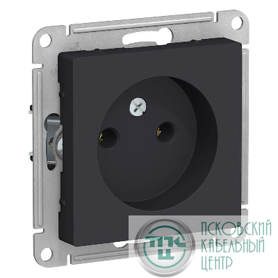 Розетка 1-м СП AtlasDesign 16А IP20 без заземл. без защ. шторок механизм карбон SE ATN001041
