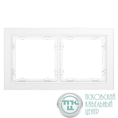 Рамка 2-м S70 стеклян. бел. матов. Voltum VLS110202