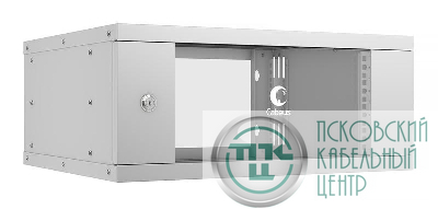 Шкаф телекоммуникационный настенный разборный LIGHT WSC-05D-4U55/45 19дюйм 4U дверь стекло сер. Cabeus 10183c