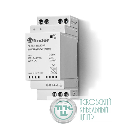 Источник питания импульсный вход 110...240В AC / выход 24В DC 25Вт модульный 35мм IP20 FINDER 782512302400