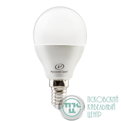 Лампа светодиодная RS G45 E14 8W 220-240V 4000К 8Вт 800лм Ra 90 шар Русский Свет 15010445053
