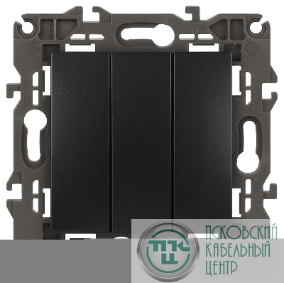 Выключатель 3-кл. СП Elegance 14-1107-05 10А IP20 250В 10AX механизм антрацит Эра Б0034254