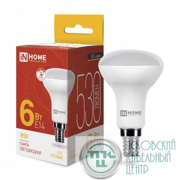 Лампа светодиодная LED-R50-VC 6Вт рефлектор 3000К тепл. бел. E14 530лм 170-265В IN HOME 4690612024240