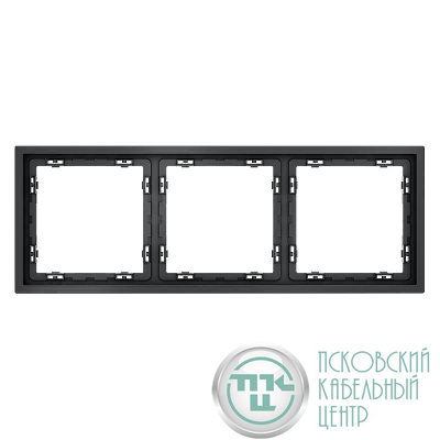Рамка 3-м S70 пластик. графит Voltum VLS100307