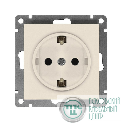 Розетка 1-м СП Афина 16А IP20 с заземл. механизм сл. кость (ivory) Universal A0028-I