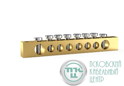 Шина PEN "земля-ноль" 6х9мм 8 отвер. латунь TOKOV ELECTRIC TKE-BSB-69-8-N/PEN