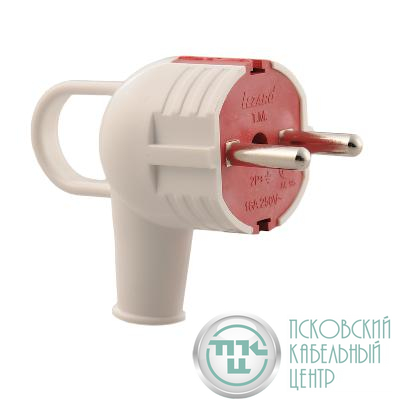 Вилка Accessories с заземл. с ручкой бел./красн. LEZARD 715-0201-602