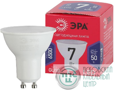 Лампа светодиодная RED LINE LED MR16-7W-865-GU10 R 7Вт MR16 софит 6500К холод. бел. GU10 Эра Б0045350