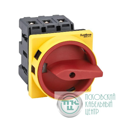 Выключатель-разъединитель 3п 40А IP20 с красн. рукоят. на дверцу 4 винтами с замком SE MSD40310R