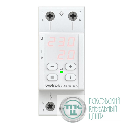 Реле напряжения с контролем тока VI-63 red Welrok 4660251140281